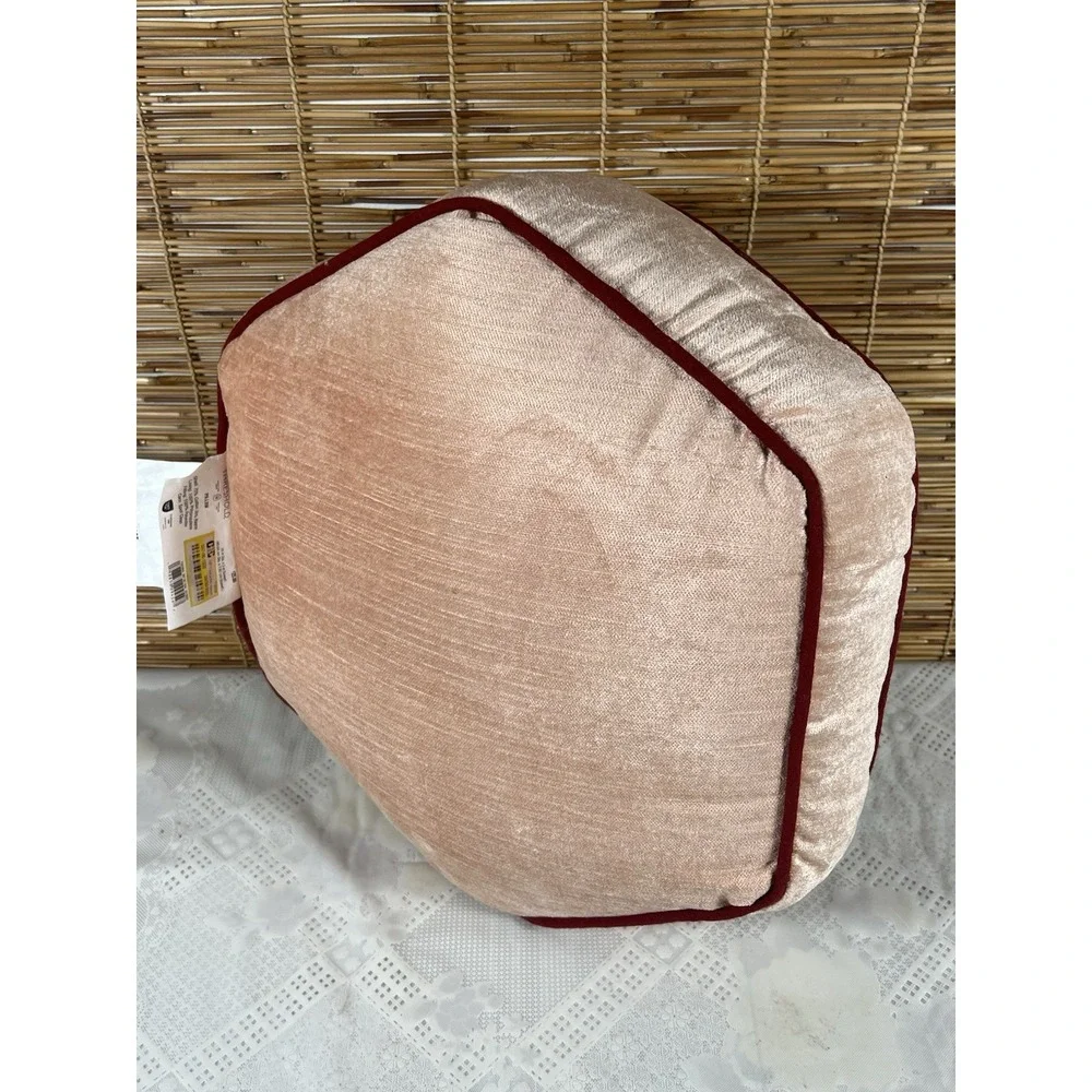 Threshold x Studio McGee Velvet Coral hexagon Shaped Throw Pillow 16x3in